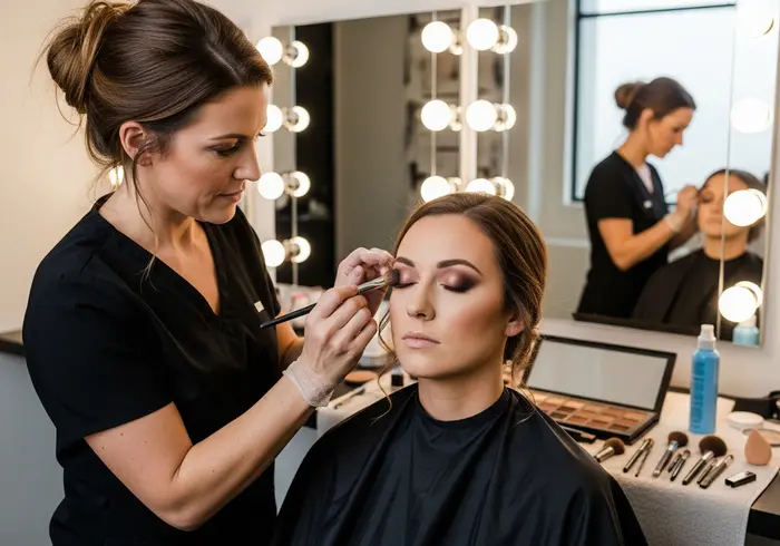 Professional makeup application at Simply Faces