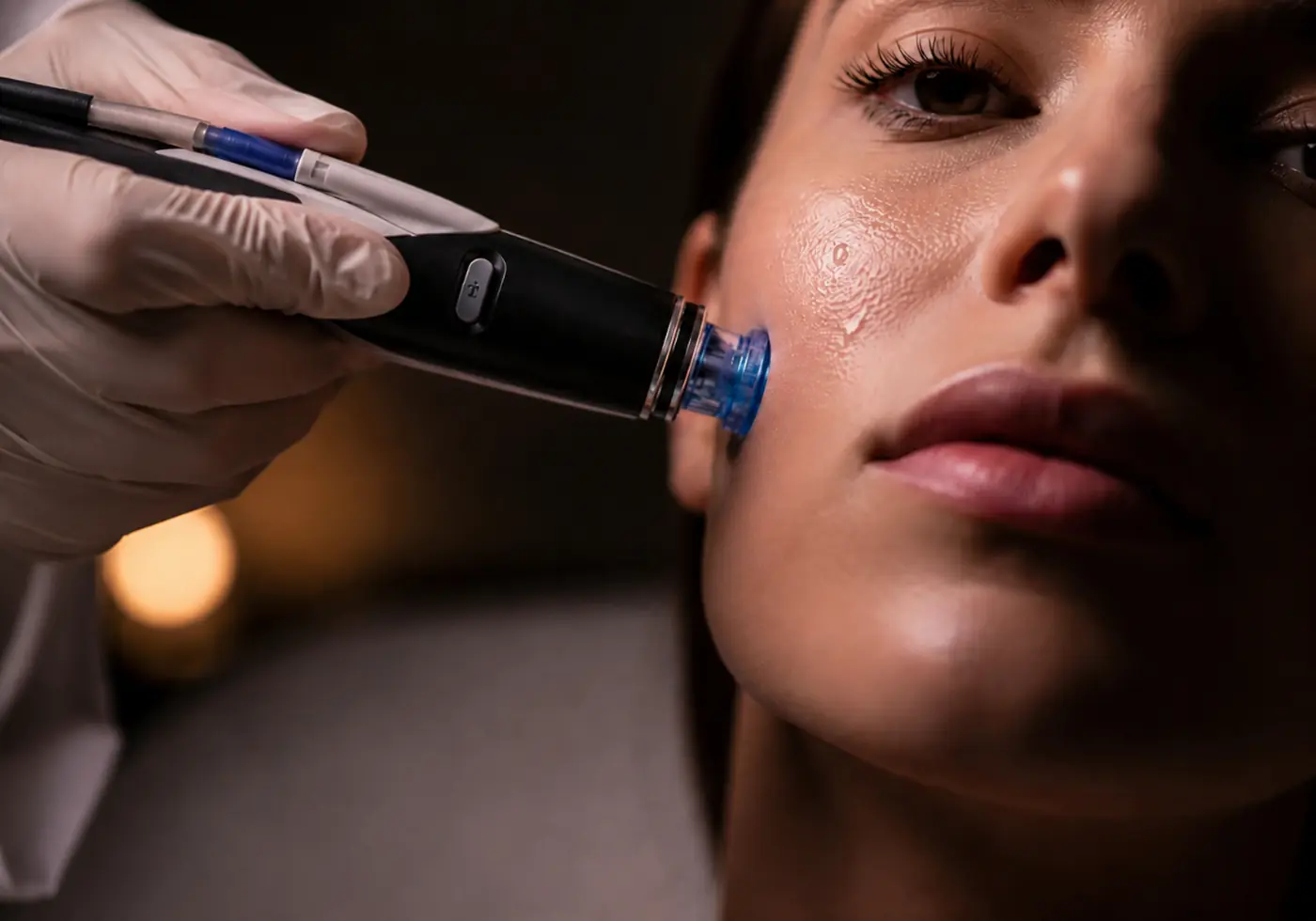 HydraFacial machine in a professional aesthetician treatment room